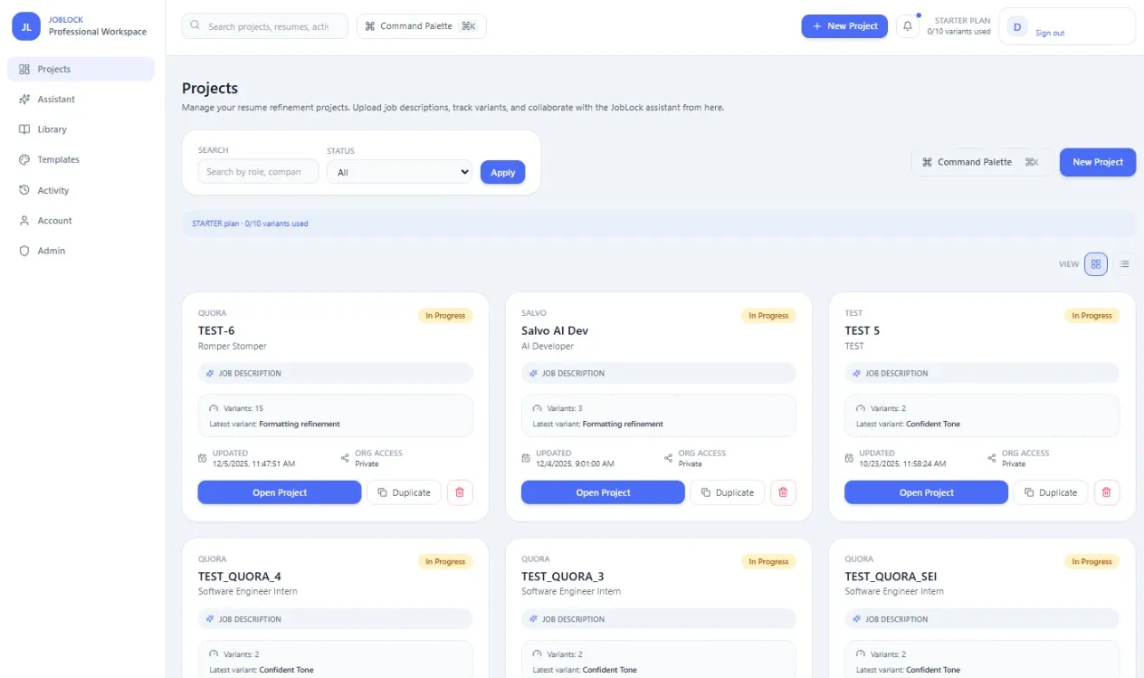 JobLock screenshot 2